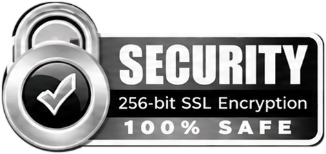 Security, 256-bit SSL Encryption, 100% Safe