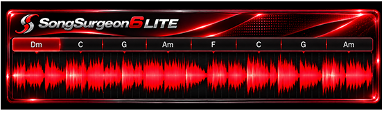 Song Surgeon Lite chord detection above the audio waveform