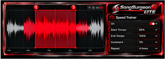 Song Surgeon Lite Speed Trainer with loop and tempo settings